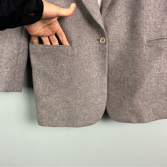 Vintage L.L. Bean Worsted Wool Kid Mohair Equestrian Blazer Jacket Size 12 - Picture 3 of 8